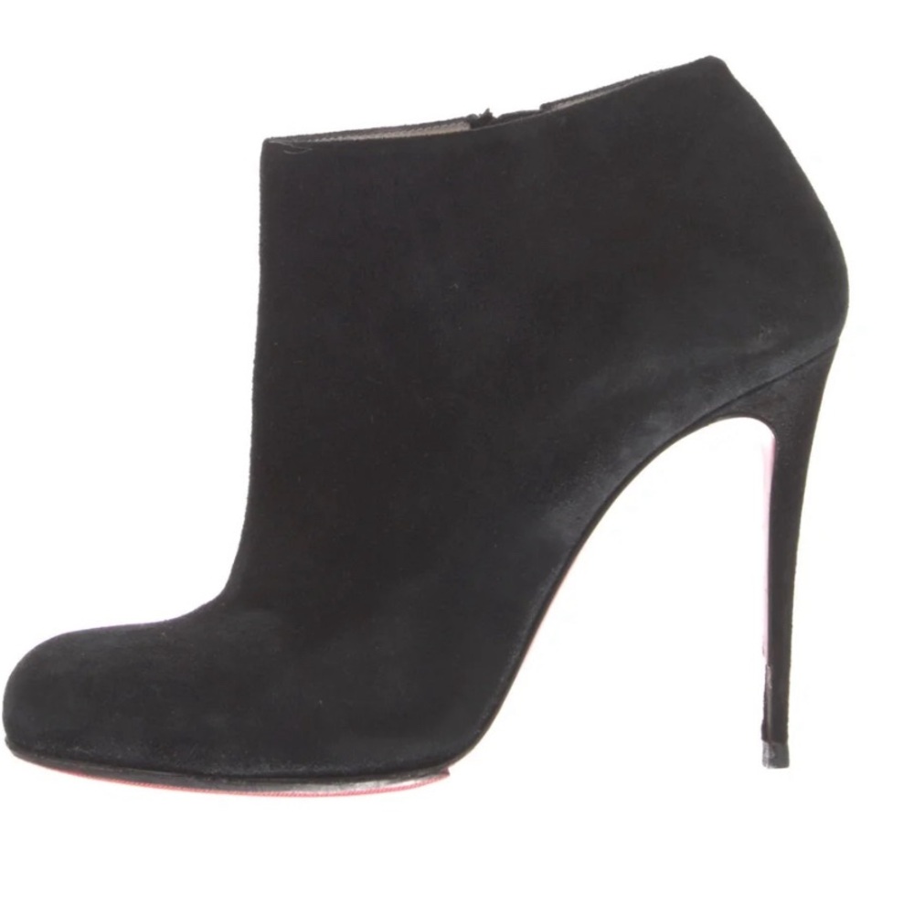 Christian Louboutin black suede ankle booties
